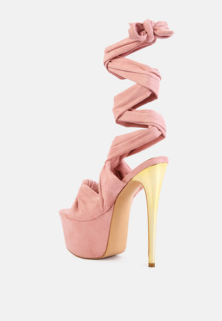 Bauble High Heeled Lace Up Sandals - Glamourous Grace