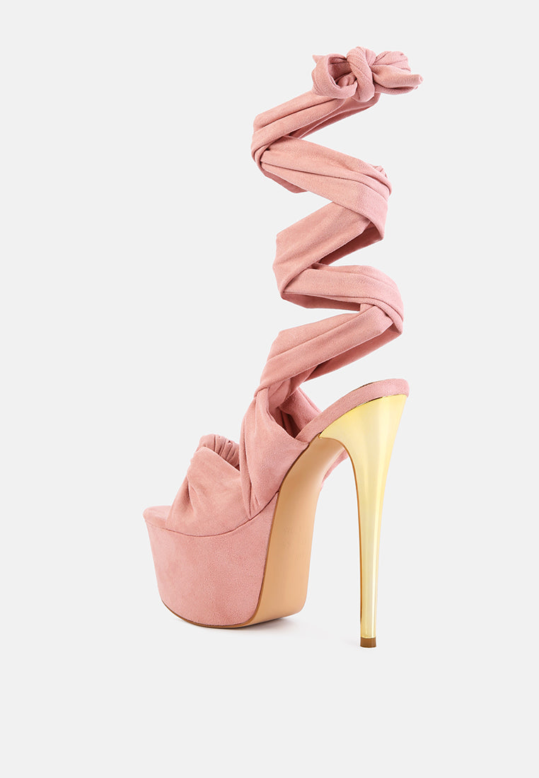 Bauble High Heeled Lace Up Sandals - Glamourous Grace