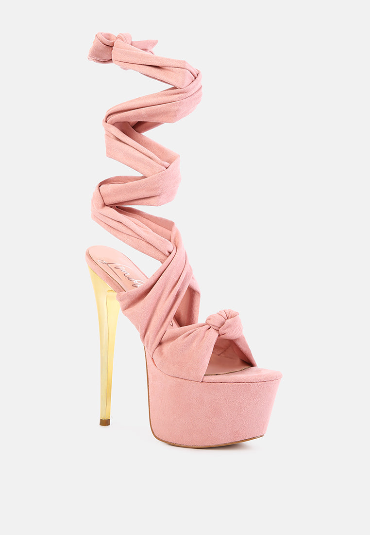 Bauble High Heeled Lace Up Sandals - Glamourous Grace