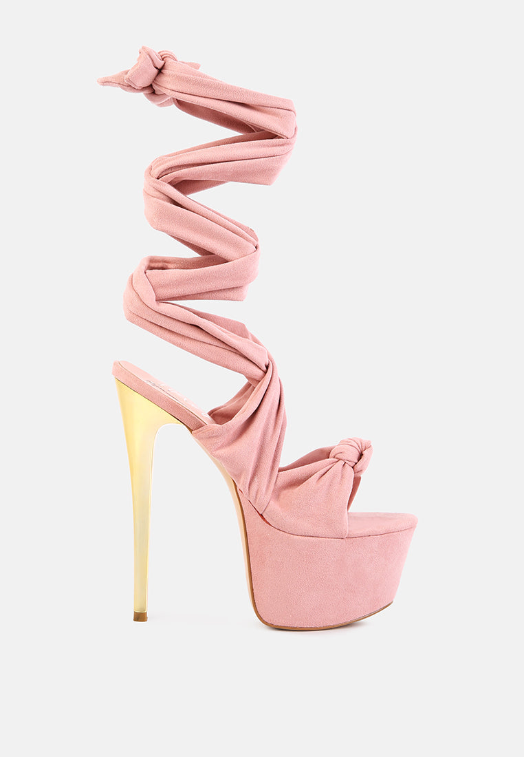 Bauble High Heeled Lace Up Sandals - Glamourous Grace