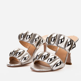 The Eclipse Silver Leather Women Sandal - Glamourous Grace LLC
