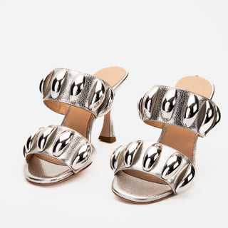 The Eclipse Silver Leather Women Sandal - Glamourous Grace LLC