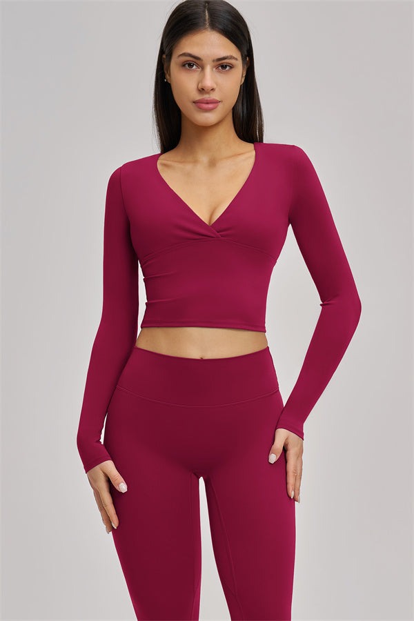 The Swoon Long Sleeve Crop top Leggings 2-Piece Set - Glamourous Grace