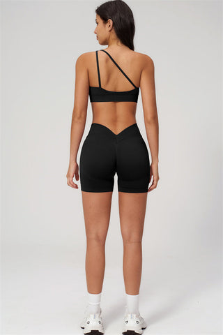 The Empower One-Shoulder Sports Bra Shorts 2-Piece Set