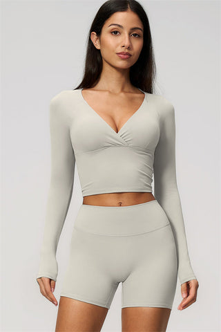 The Lox Long Sleeve Crop top Shorts 2-Piece Set