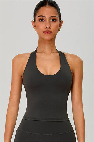 The Solid Halter Tank Top Leggings 2-Piece Set