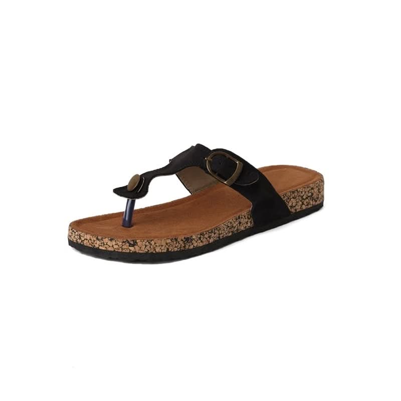 Olivia - Black Cork Sandals - Glamourous Grace