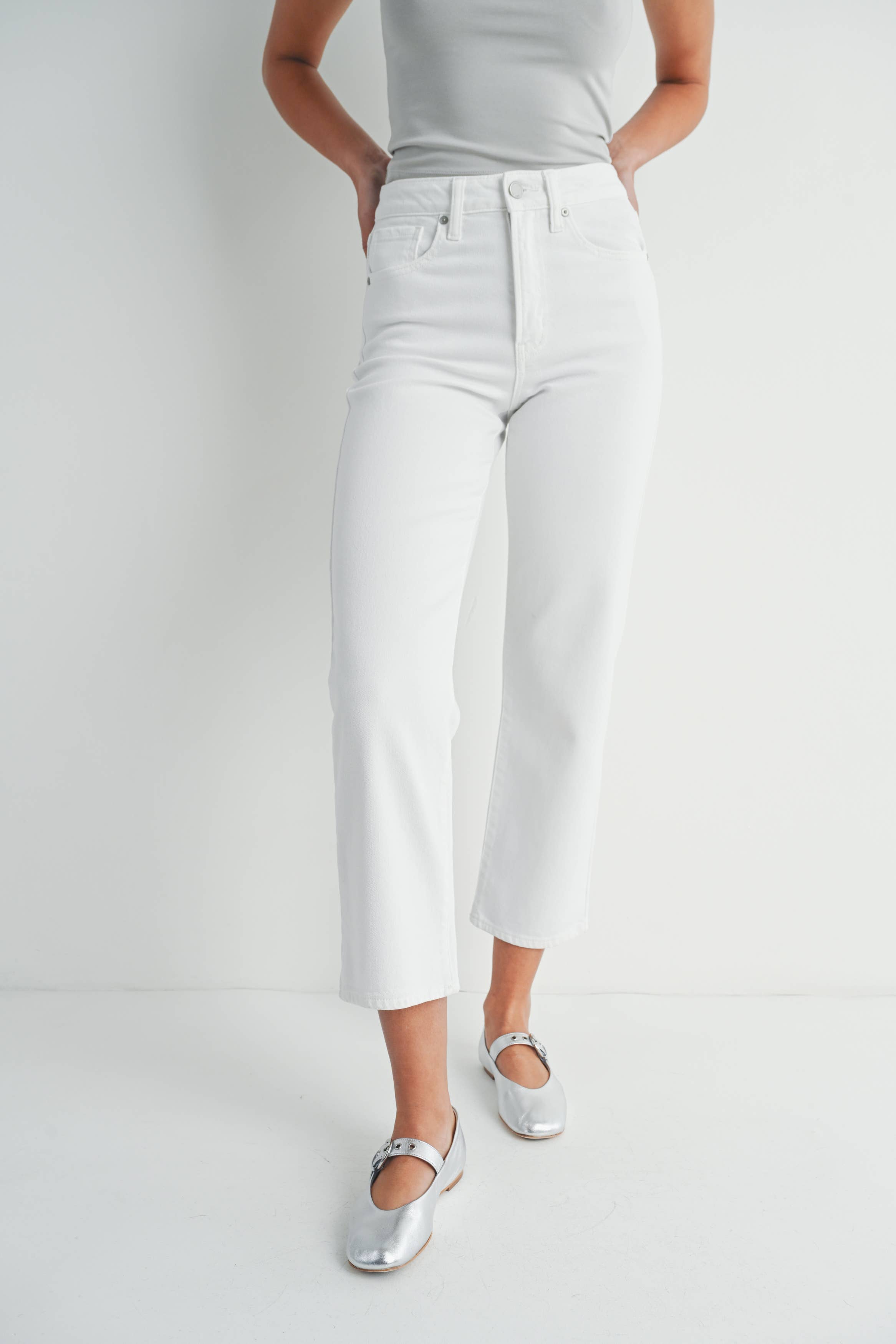 Sugar Vintage Straight White Jeans