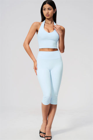 The Twirl Wide Strap Halter Crop Top