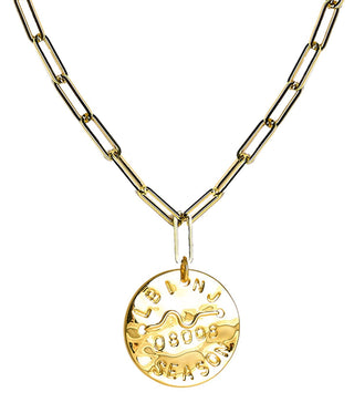 Beach Tag Charm Necklace – 18k Gold Plated - Glamourous Grace