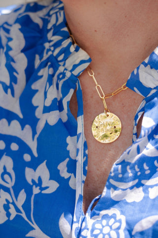 Beach Tag Charm Necklace – 18k Gold Plated - Glamourous Grace