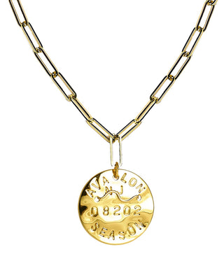 Beach Tag Charm Necklace – 18k Gold Plated - Glamourous Grace