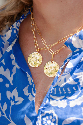 Beach Tag Charm Necklace – 18k Gold Plated - Glamourous Grace