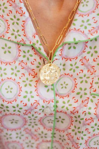 Beach Tag Charm Necklace – 18k Gold Plated - Glamourous Grace