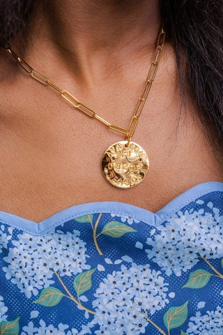 Beach Tag Charm Necklace – 18k Gold Plated - Glamourous Grace