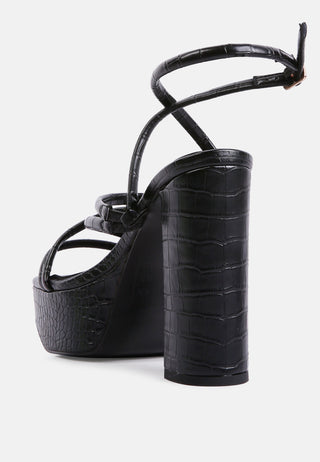 Beam Tips Strappy Chunky Platform High Heel Sandals - Glamourous Grace