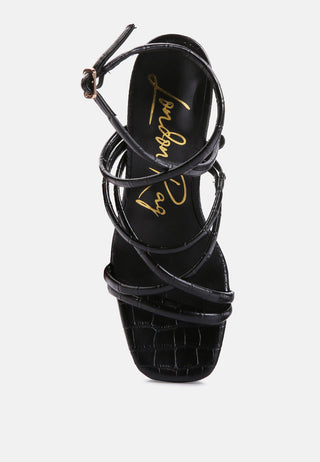 Beam Tips Strappy Chunky Platform High Heel Sandals - Glamourous Grace