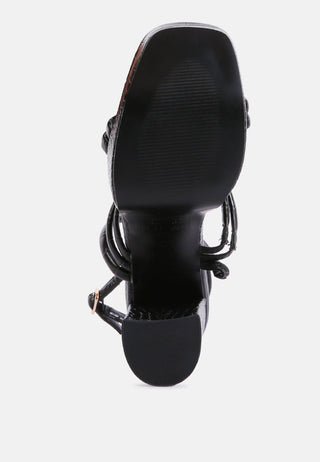 Beam Tips Strappy Chunky Platform High Heel Sandals - Glamourous Grace