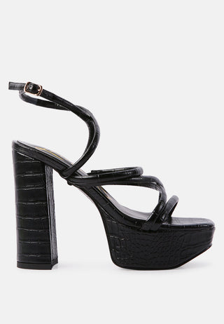 Beam Tips Strappy Chunky Platform High Heel Sandals - Glamourous Grace