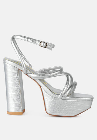 Beam Tips Strappy Chunky Platform High Heel Sandals - Glamourous Grace