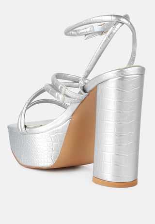 Beam Tips Strappy Chunky Platform High Heel Sandals - Glamourous Grace