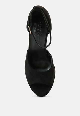 Beaty High Block Heeled Diamante Stud Sandals