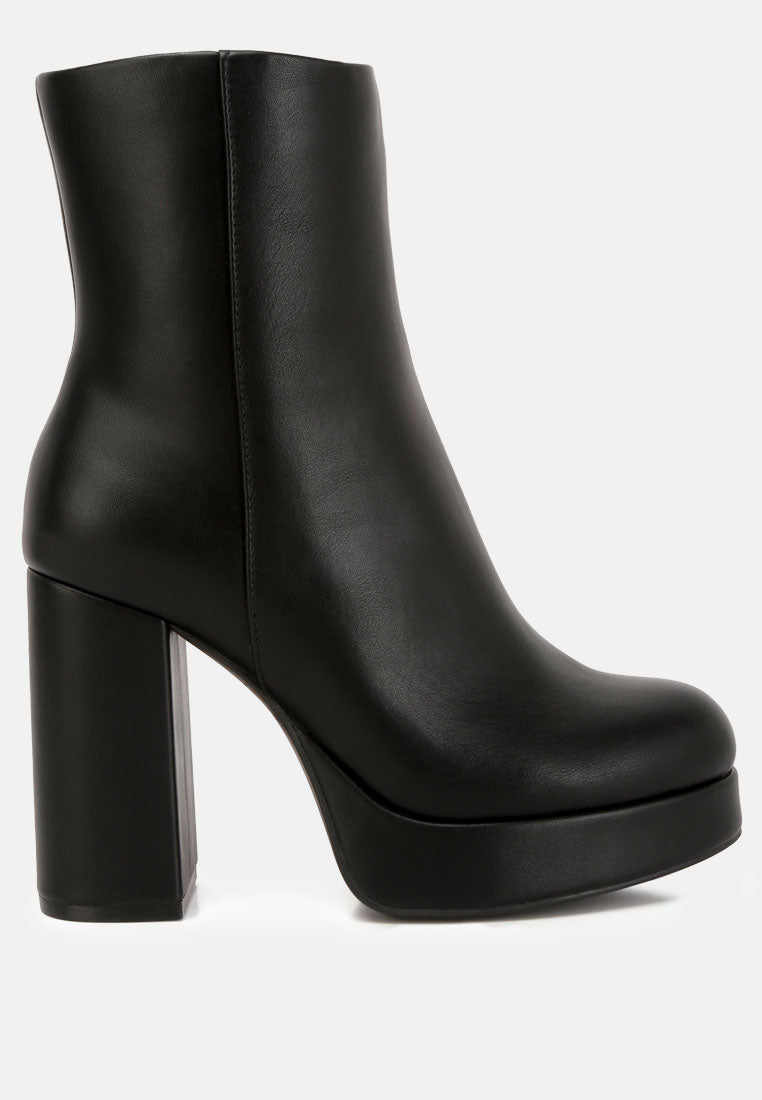 Beauty Block Heel Platform Ankle Boots - Glamourous Grace