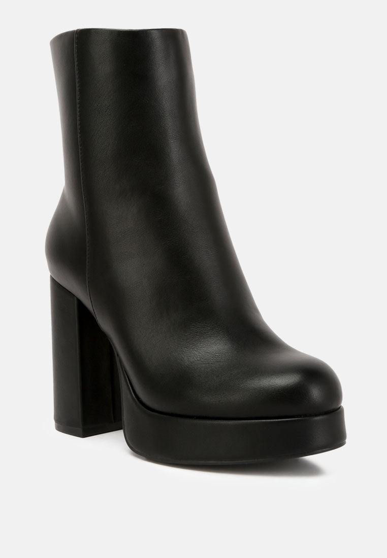 Beauty Block Heel Platform Ankle Boots - Glamourous Grace