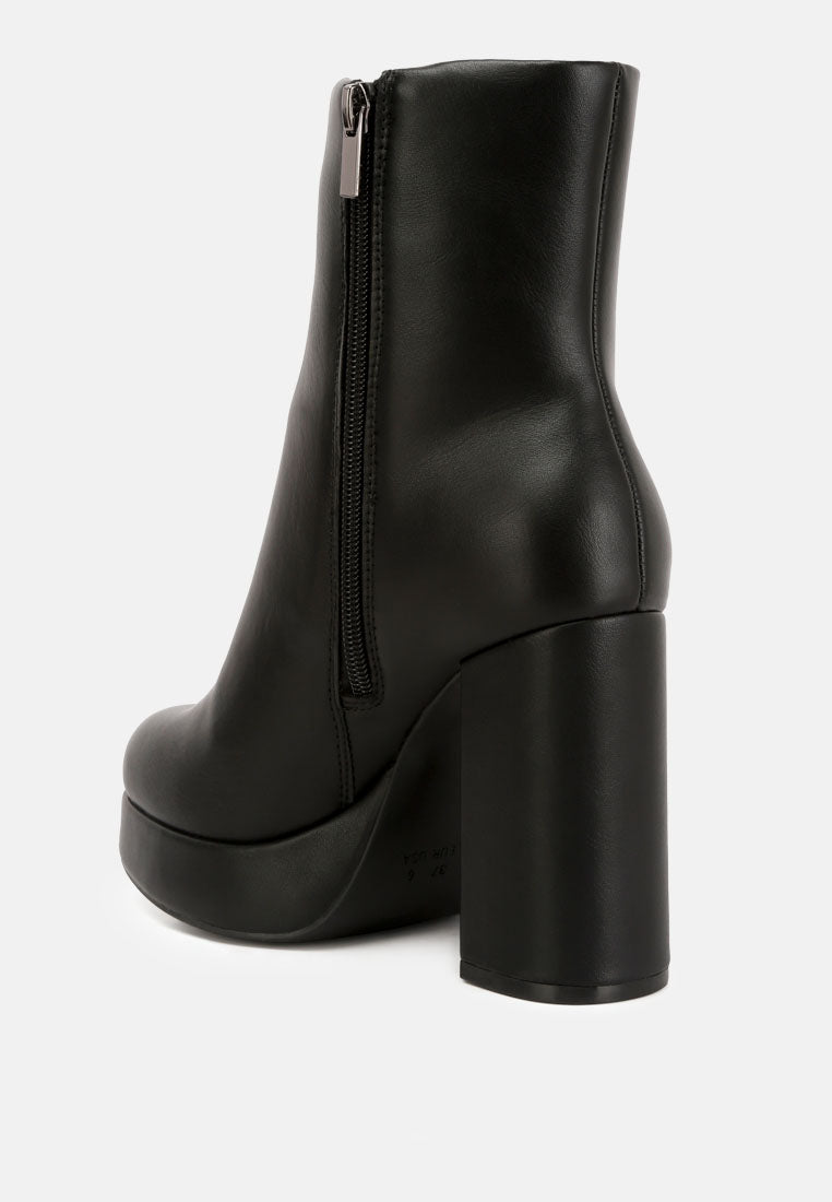 Beauty Block Heel Platform Ankle Boots - Glamourous Grace