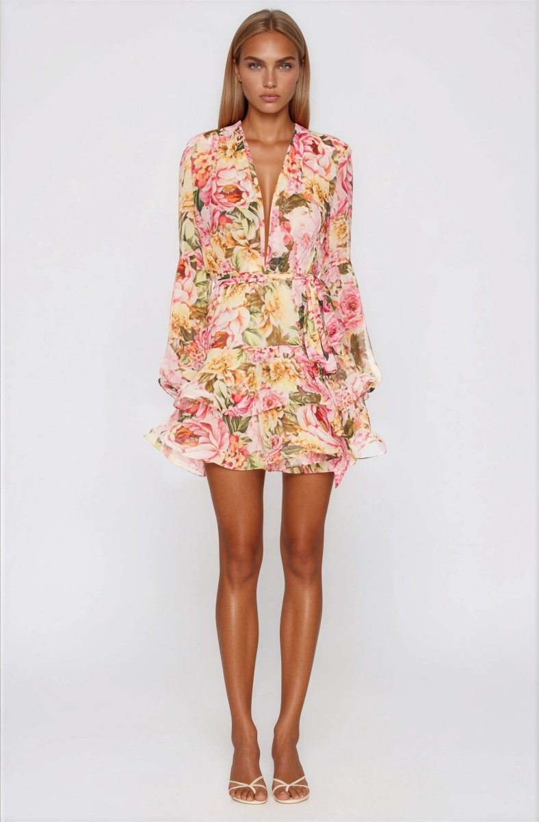 Bedouin Rose Mini Dress – Rose Floral (Final Sale) - Glamourous Grace