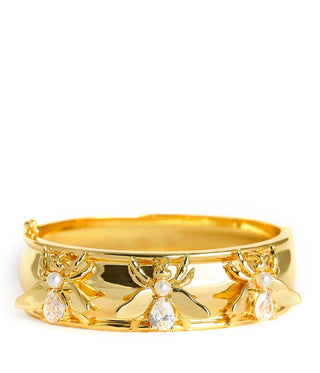 Bee Hinged Cuff - 18k Gold Plated - Glamourous Grace
