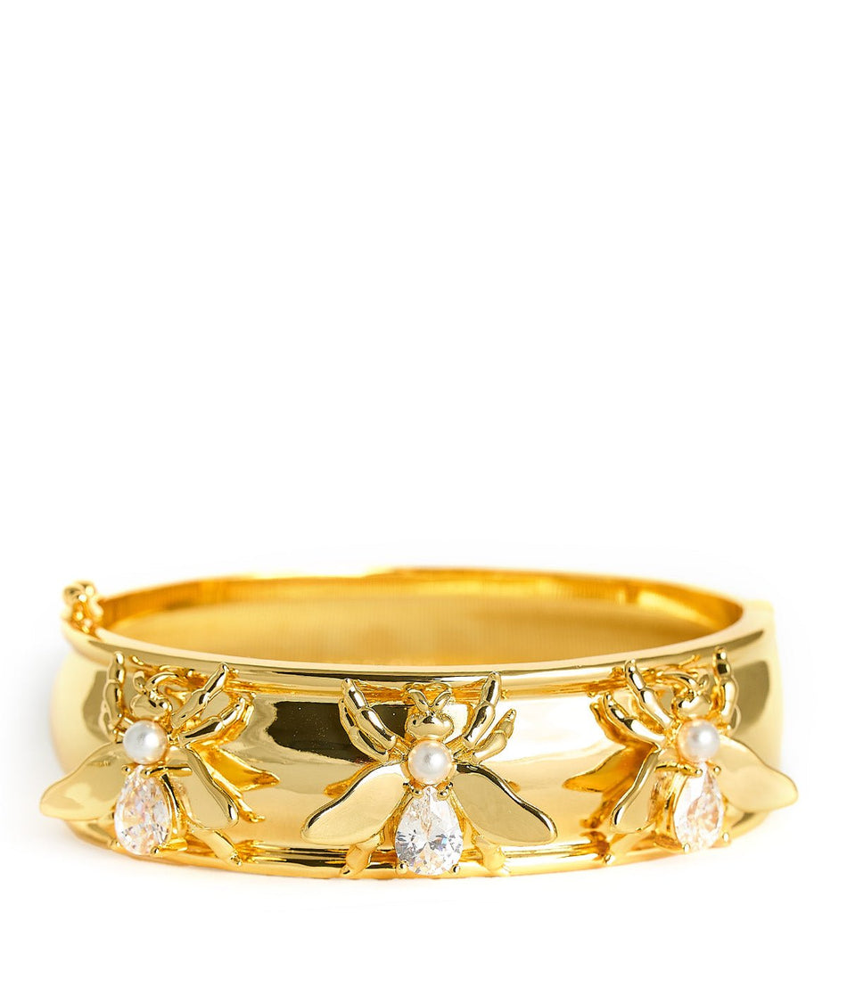 Bee Hinged Cuff - 18k Gold Plated - Glamourous Grace