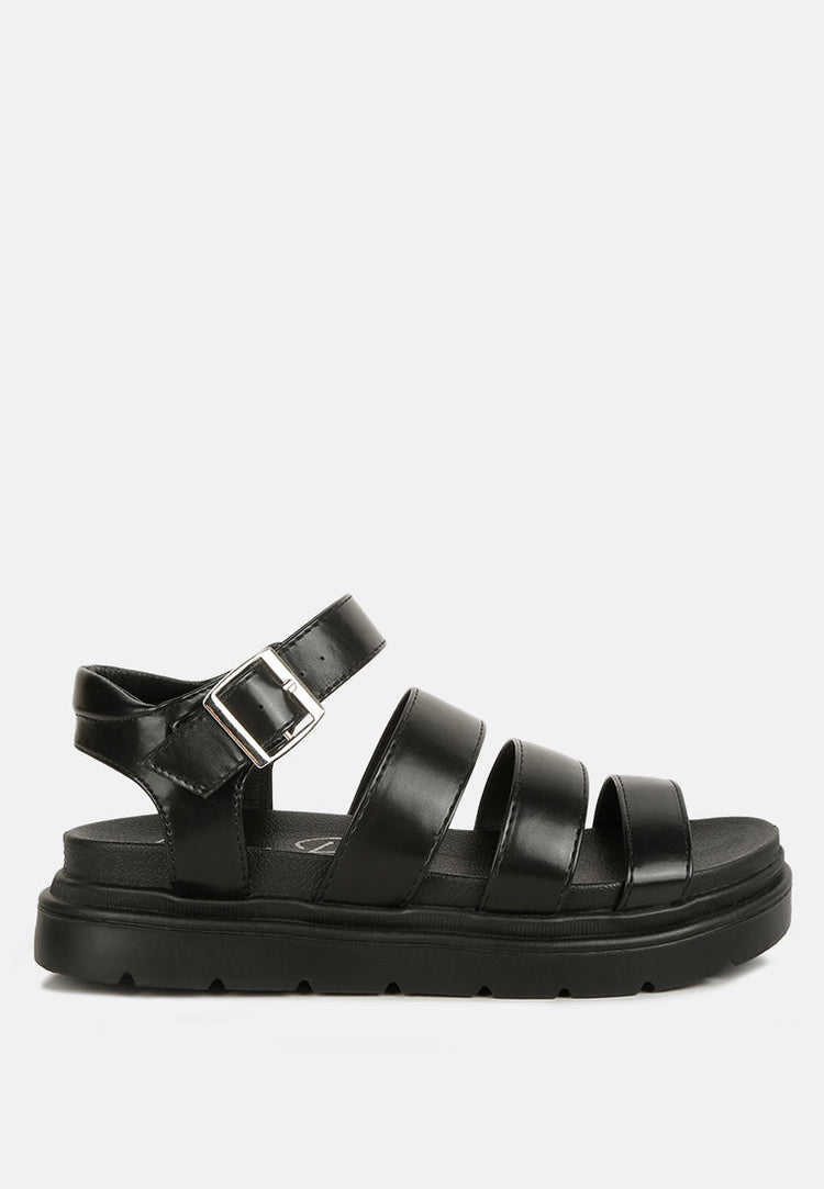 Belcher Faux Leather Gladiator Sandals - Glamourous Grace