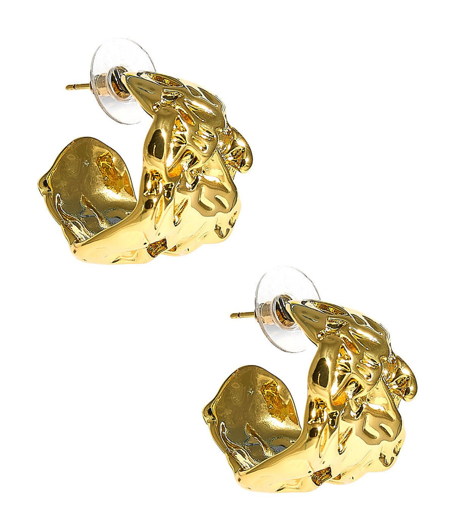 Belinda - Textured 18k Gold Plated Hoop Earring - Meeghan Mullin Collection - Glamourous Grace