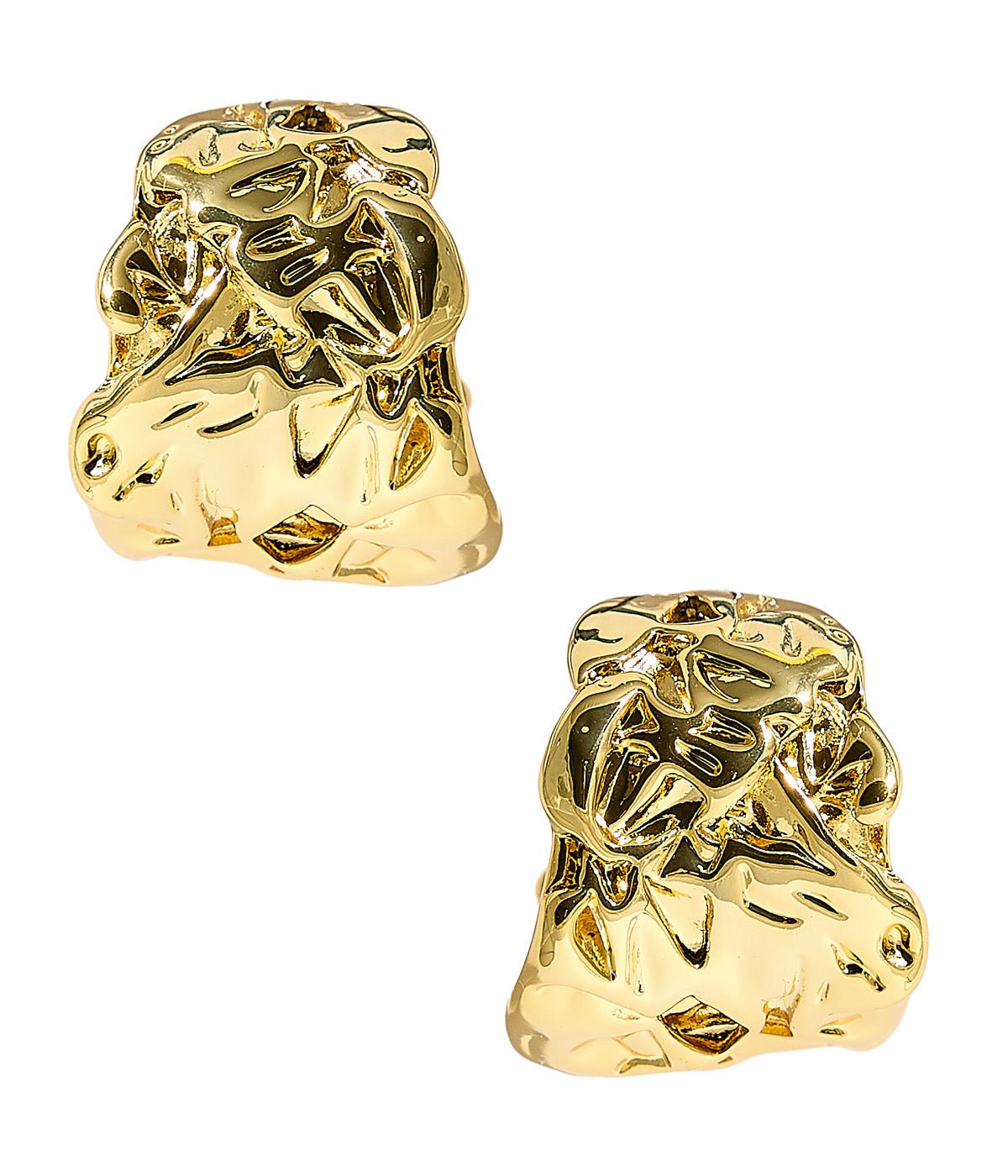 Belinda - Textured 18k Gold Plated Hoop Earring - Meeghan Mullin Collection - Glamourous Grace