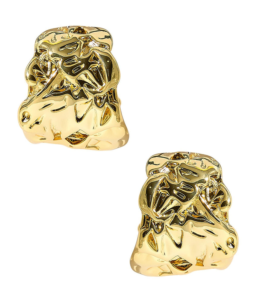 Belinda - Textured 18k Gold Plated Hoop Earring - Meeghan Mullin Collection - Glamourous Grace