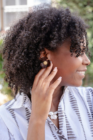 Bell Acrylic Flower Earring - Glamourous Grace