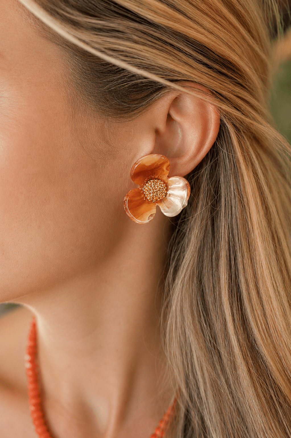 Bell Acrylic Flower Earring - Glamourous Grace