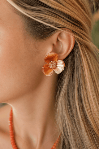Bell Acrylic Flower Earring - Glamourous Grace