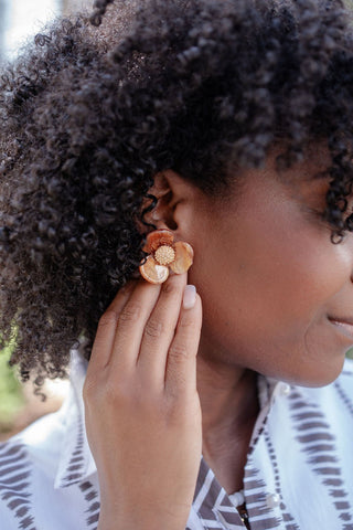 Bell Acrylic Flower Earring - Glamourous Grace