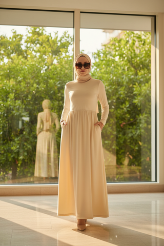 Bella Maxi Jersey Dress with Side Pocket - Glamourous Grace
