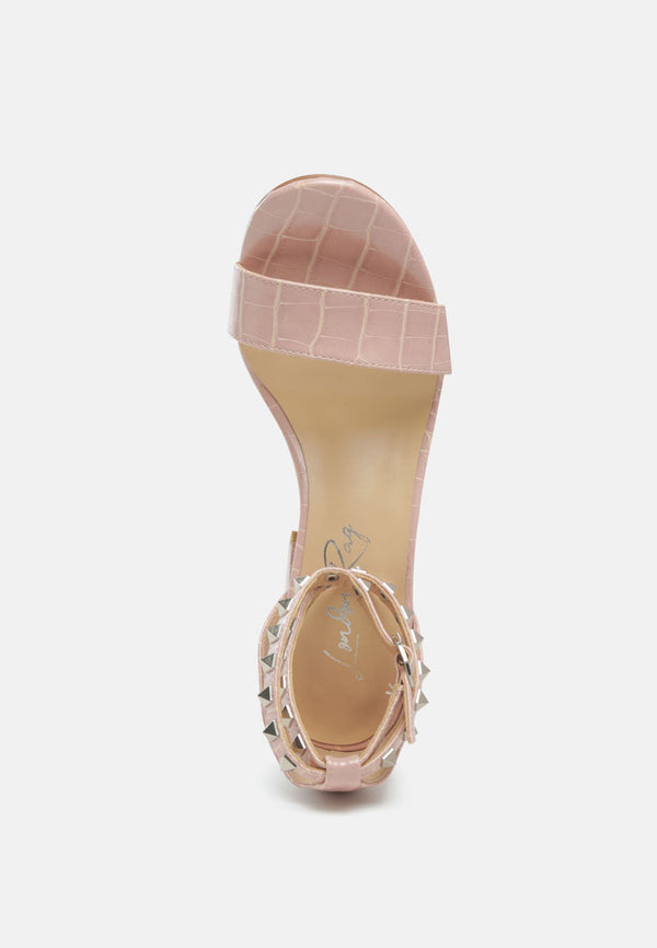 Belle Block Heeled Studded Sandals - Glamourous Grace