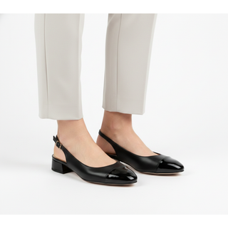 Berta Slingback Black Patent Toe