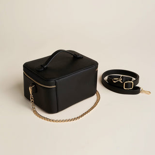 Jetsetter Train Case - Black - Luxury Travel Makeup Case