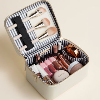 Jetsetter Train Case - Dusty Rose - Luxury Travel Makeup Case