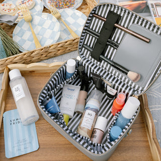 Jetsetter Train Case - Lagoon Blue - Luxury Travel Makeup Case