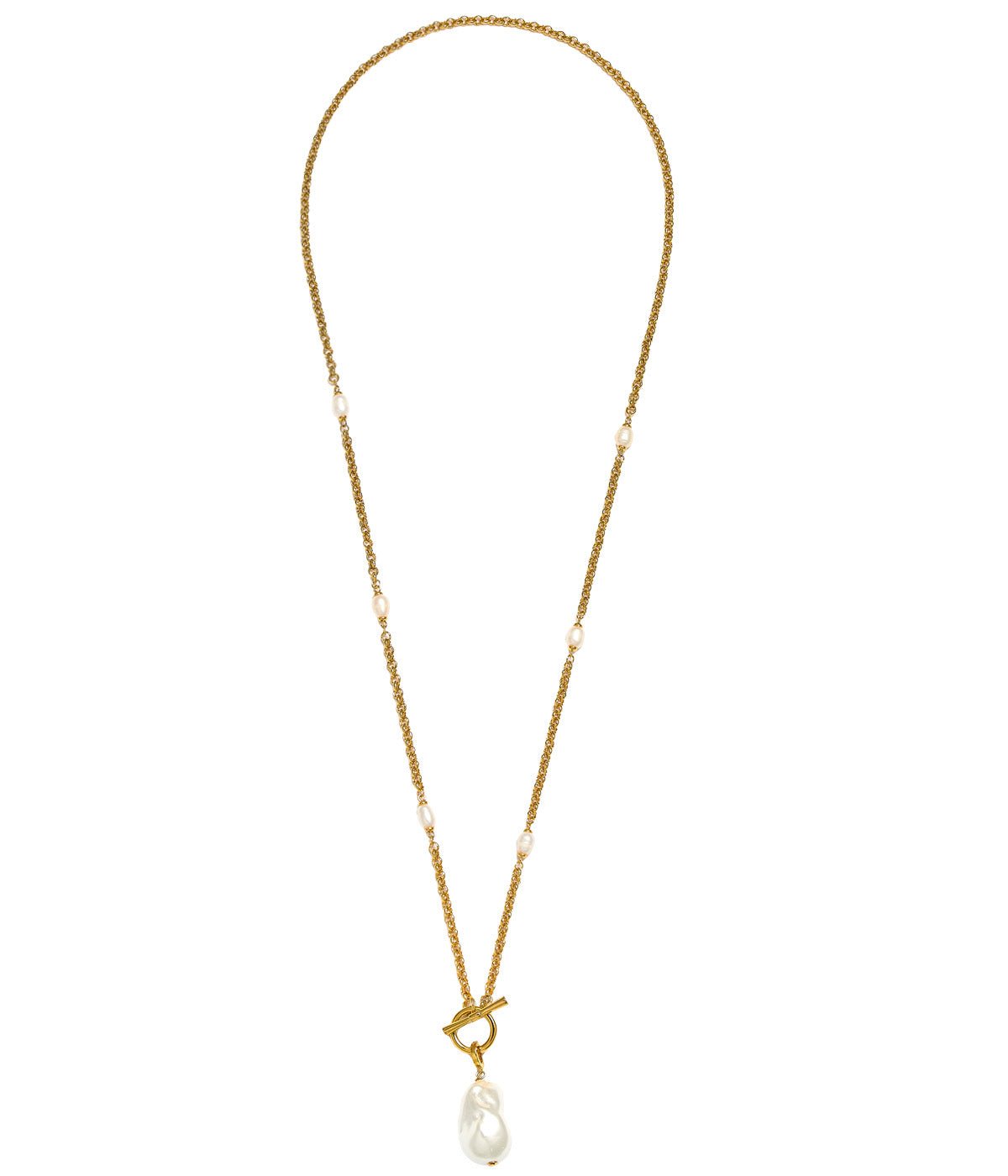 Betsy Necklace - 18k Gold Plating and Freshwater pearls - Glamourous Grace