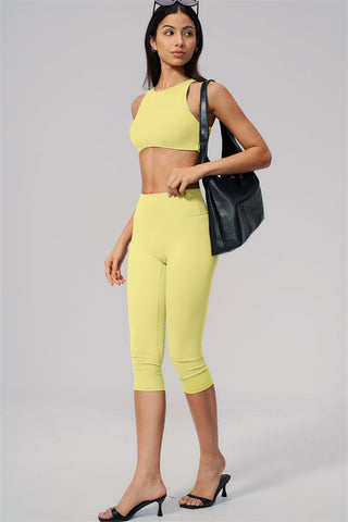 The Twirl Open Back Sports Bra Capri Leggings 2-Piece Set