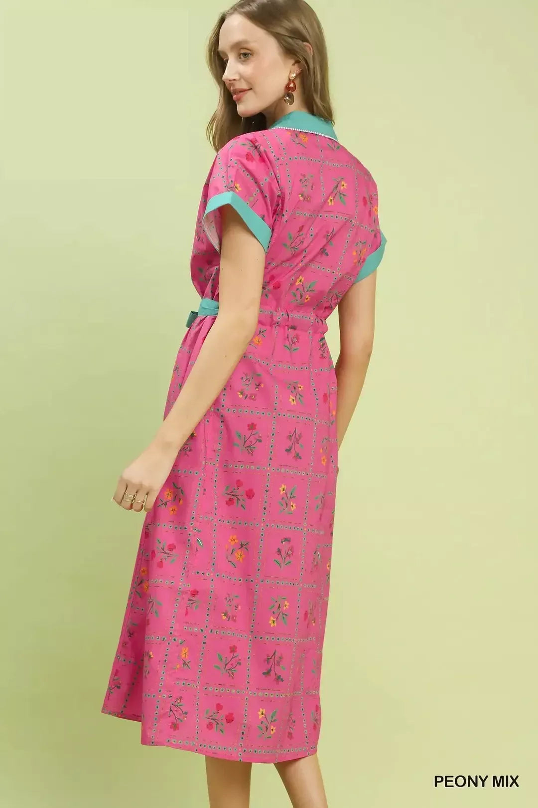 Umgee Mix Floral Button-Front Midi Dress - Glamourous Grace