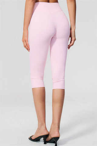 The Twirl Wide Strap Halter Crop Top Capri Leggings 2-Piece Set